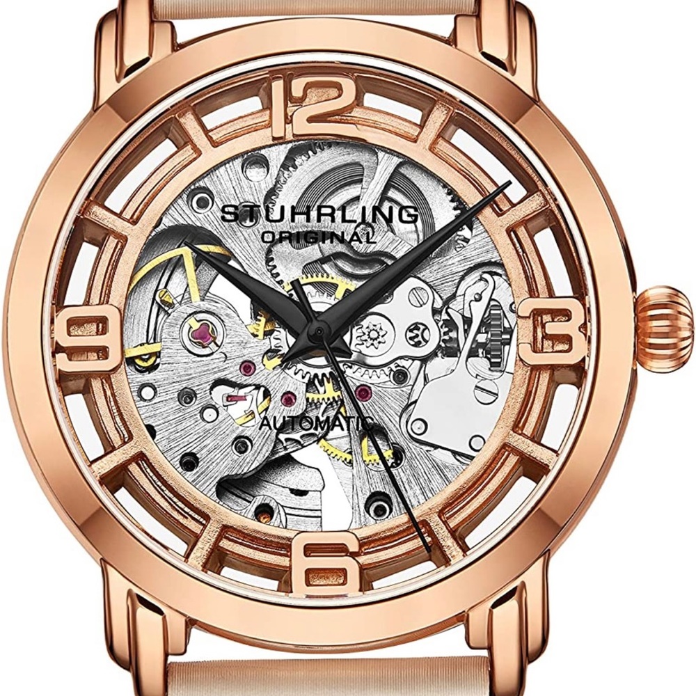 NWT Stuhrling Original Women’s 40MM “Winchester” Watch ~ Rose Gold/White